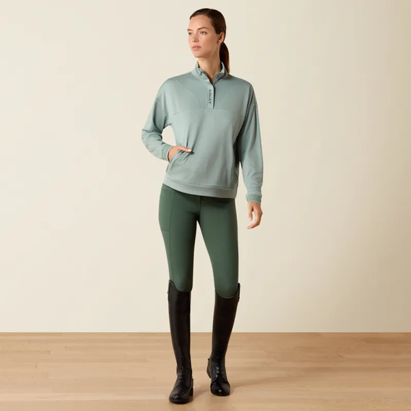 Ariat Womens Breathe 1/2 Zip Pull Over - Chinois Green-4