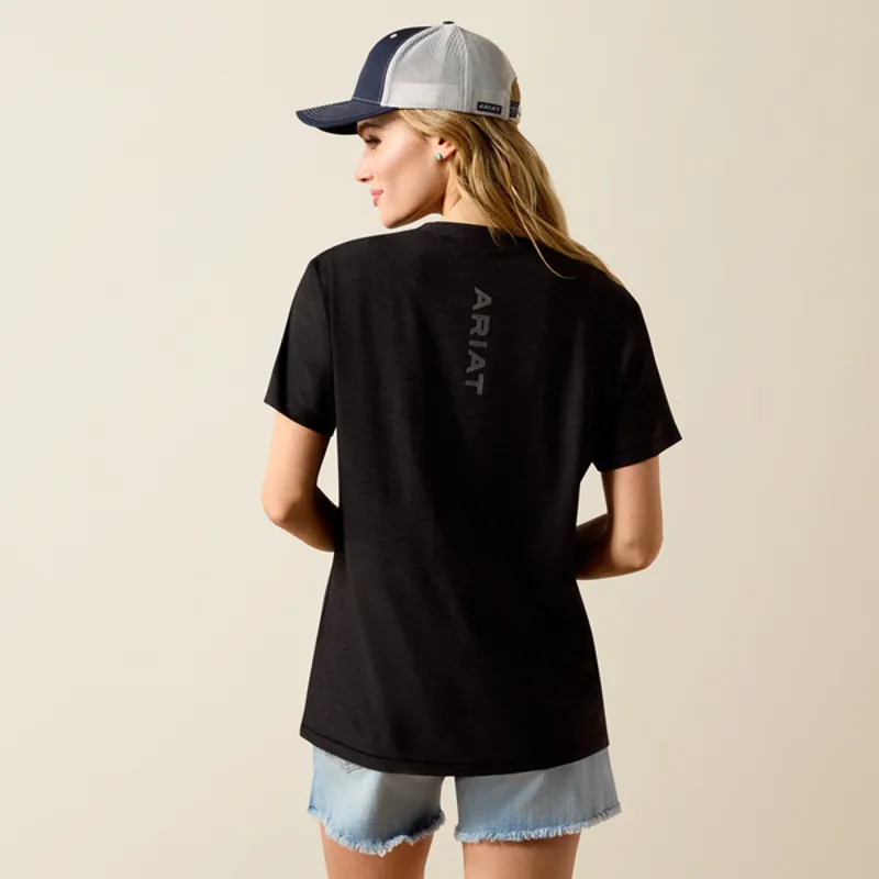 Ariat Womens Laguna Logo Short Sleeve Shirt - Black-3
