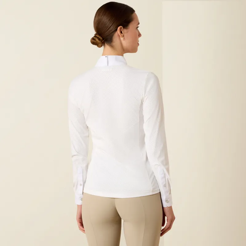 Ariat Womens Breathe Long Sleeve Show Shirt - White-1