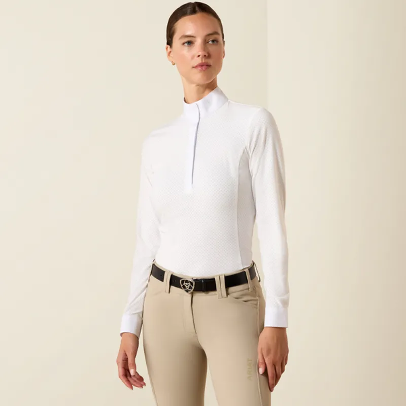 Ariat Womens Breathe Long Sleeve Show Shirt - White