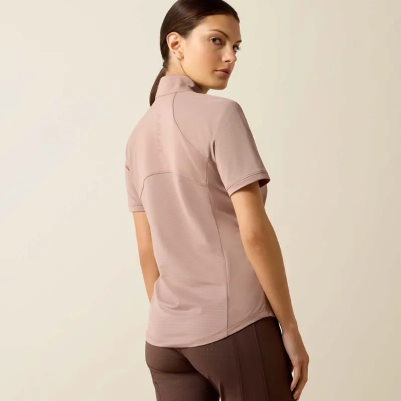 Ariat Womens Soquel 1/4 Zip Shortsleeve Baselayer - Antler-1