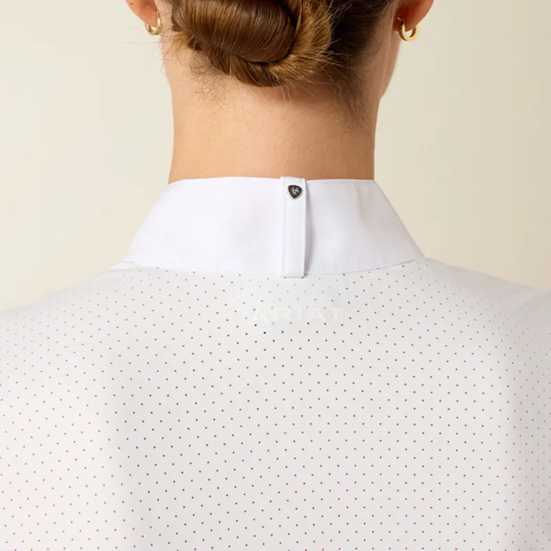 Ariat Womens Breathe Long Sleeve Show Shirt - White-4