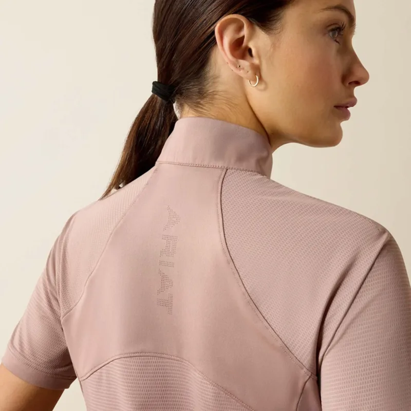 Ariat Womens Soquel 1/4 Zip Shortsleeve Baselayer - Antler-5