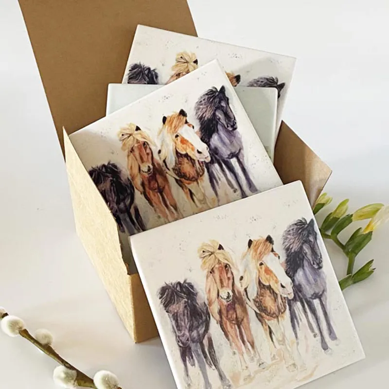 Jenkinsons Ceramic Coaster Set: Pony Pals