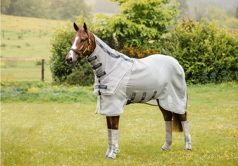 Rambo Protector Fly Rug - Silver/Navy/White/Beige-2