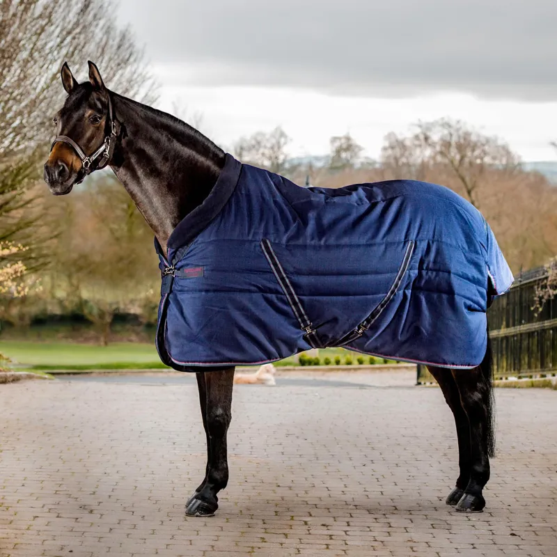 Rambo Cosy Stable Rug 100g- Navy/Burgundy 