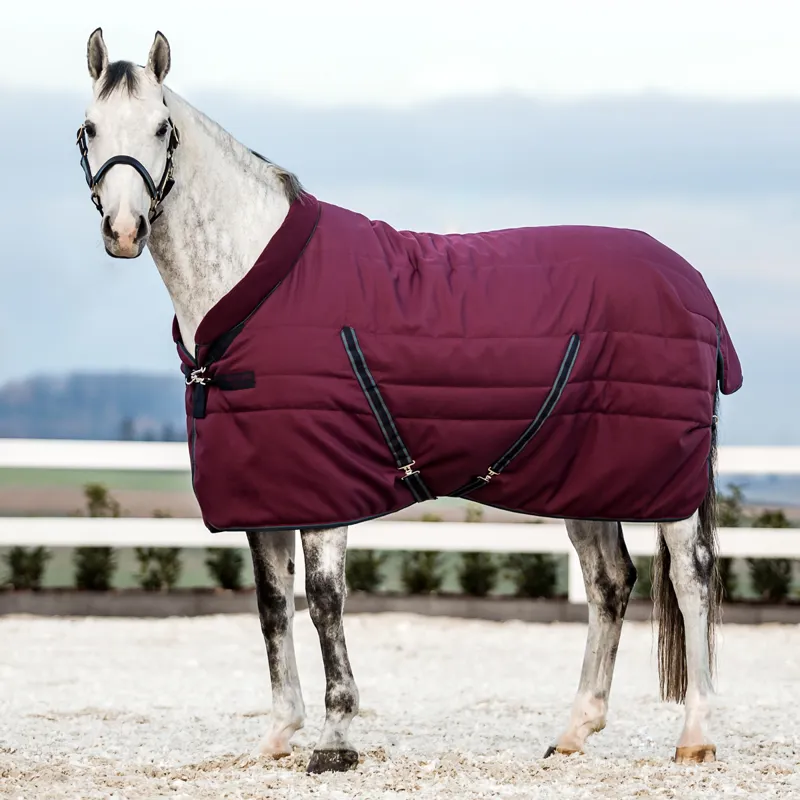 Rambo Cosy Stable Rug - Burgundy/Teal/Navy 200g-1