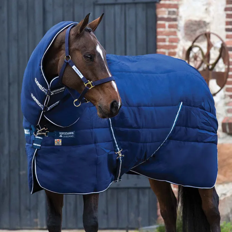 Rambo Stable Rug Plus with Vari-Layer Heavy - Navy/White 450g