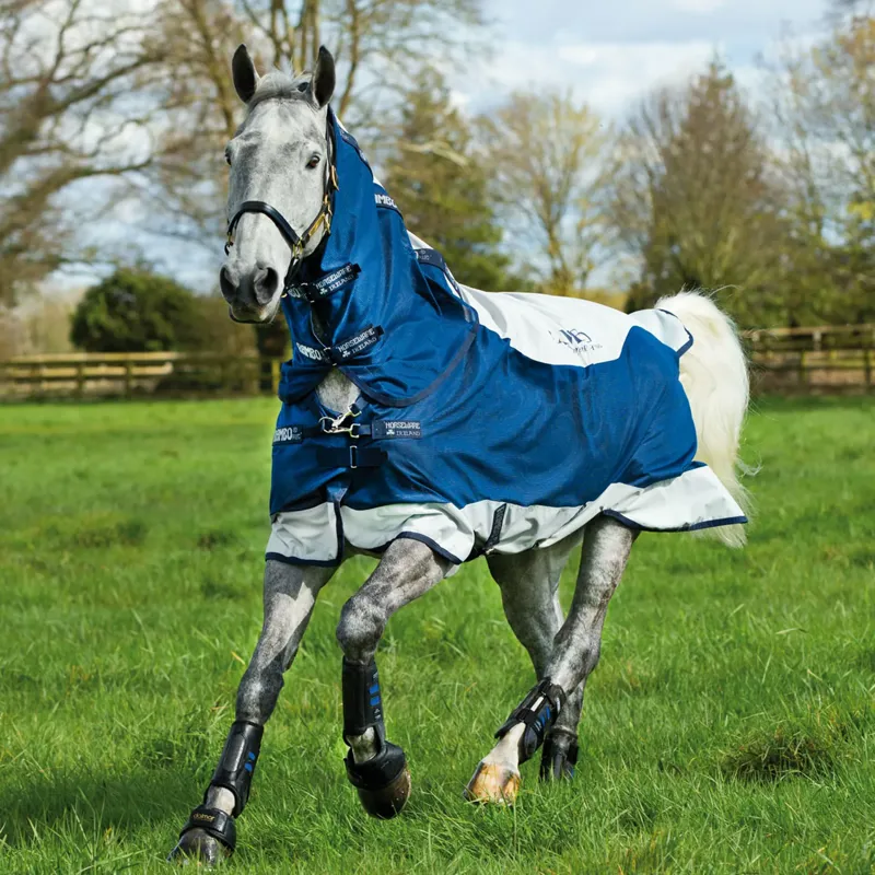 Rambo Summer Series V-Front Turnout Rug - Navy/Grey-5