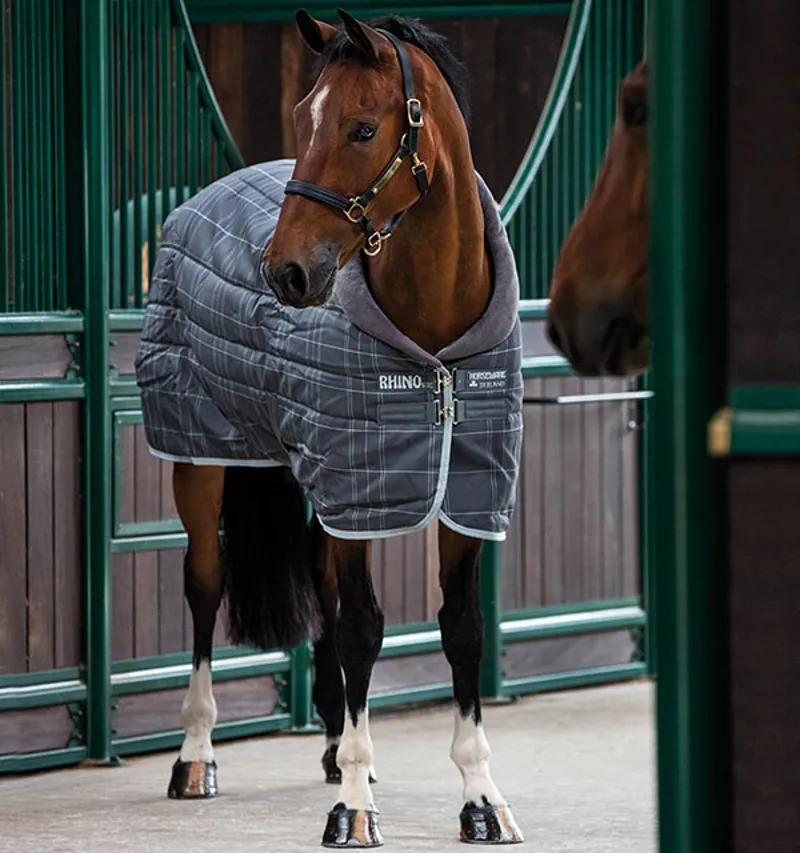 Rhino Original Vari-Layer Stable Rug - Charcoal Grey/White/Grey 450g