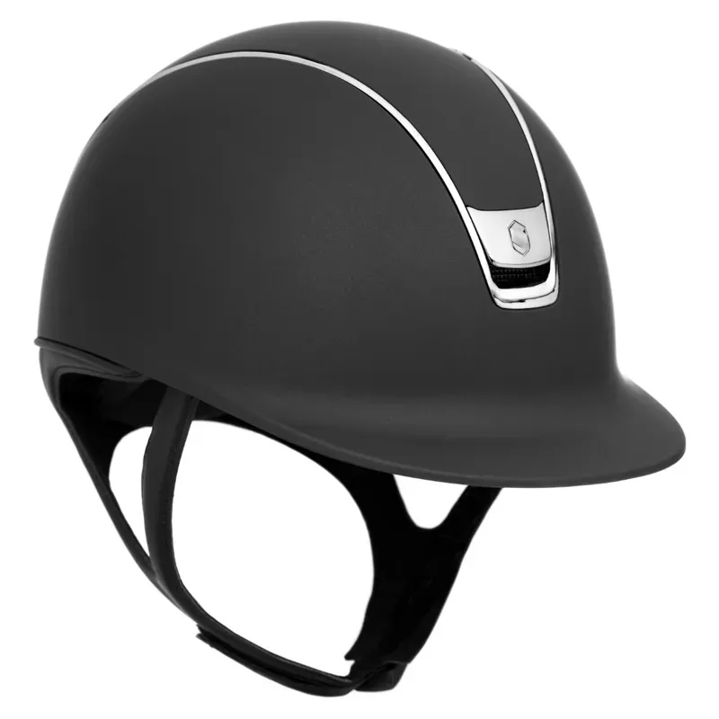 Samshield 2.0 Shadowmatt Black Black Chrome and Blazon Riding Helmet in Black