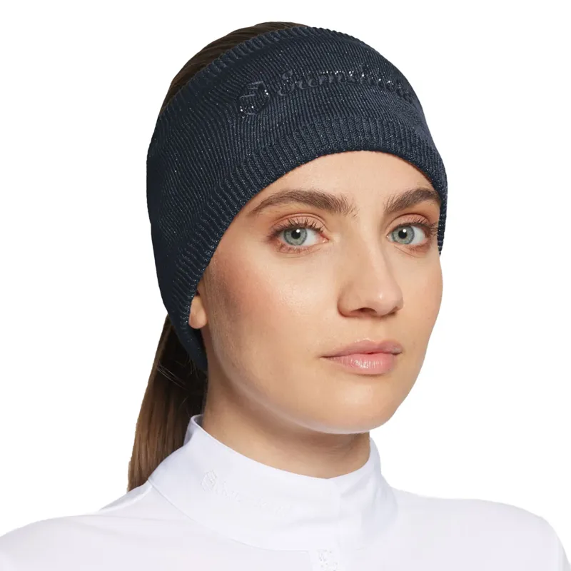 Samshield Amalie Crystal Headband - Navy Silver Lurex