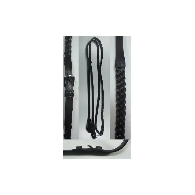 Plaited Reins Black