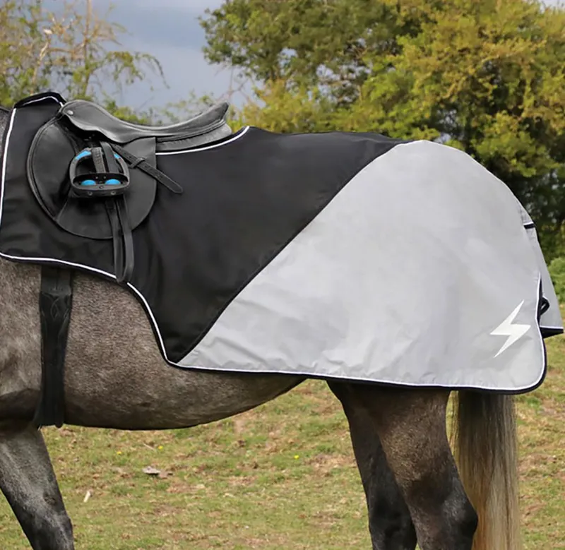 HyEquestrian Silva Flash Waterproof Exercise Sheet Black/Reflective Silver