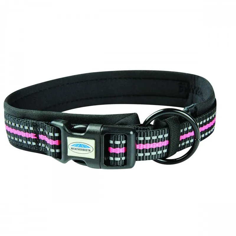 Weatherbeeta Reflective Dog Collar - Black/Pink