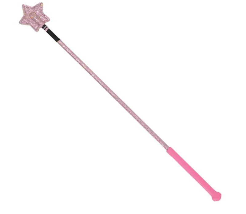 Hy Equestrian Glitter Star Riding Whip - Pink 