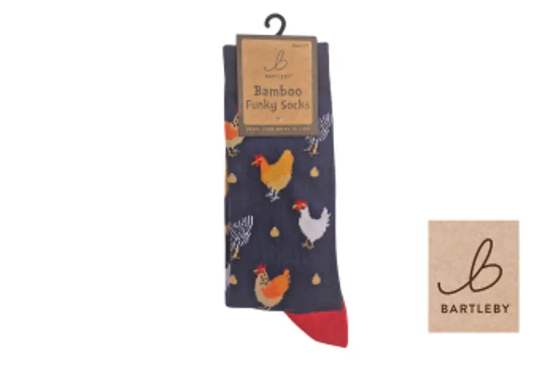 BARTLEBY FUNKY BAMBOO SOCK 4-7 COLOURFUL CHICKEN
