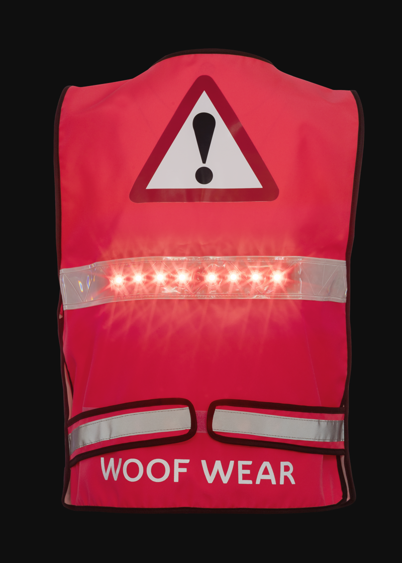 Woof LED Hi Vis Riding Vest Junior - Pink-1