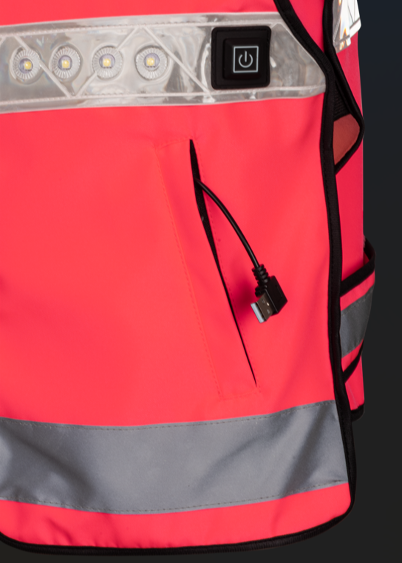 Woof LED Hi Vis Riding Vest Junior - Pink-3