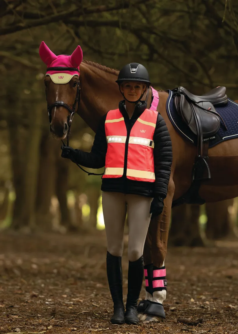 Woof LED Hi Vis Riding Vest Junior - Pink-4
