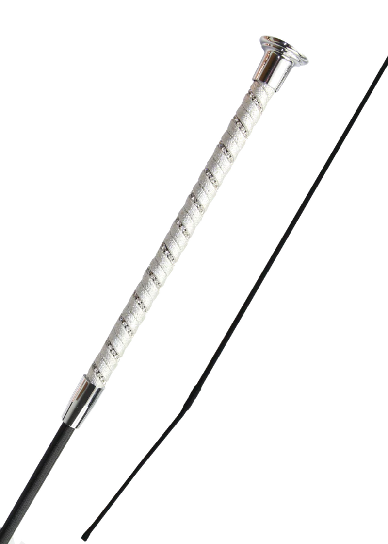 Woof Twisted Dressage Whip in Silver-1