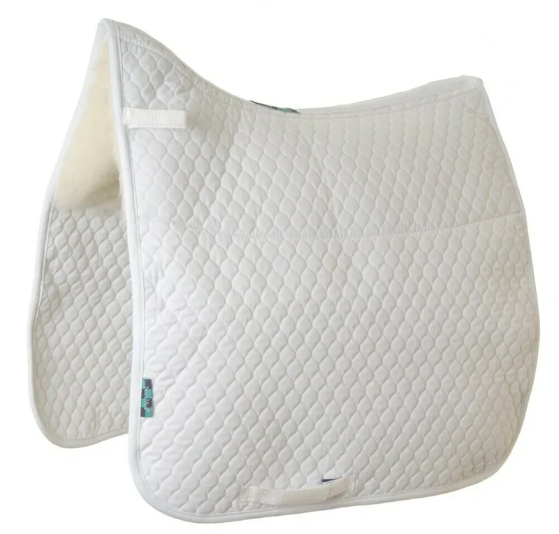 NuuMed 1/2 Wool Saddle Pad Dressage White 5oz