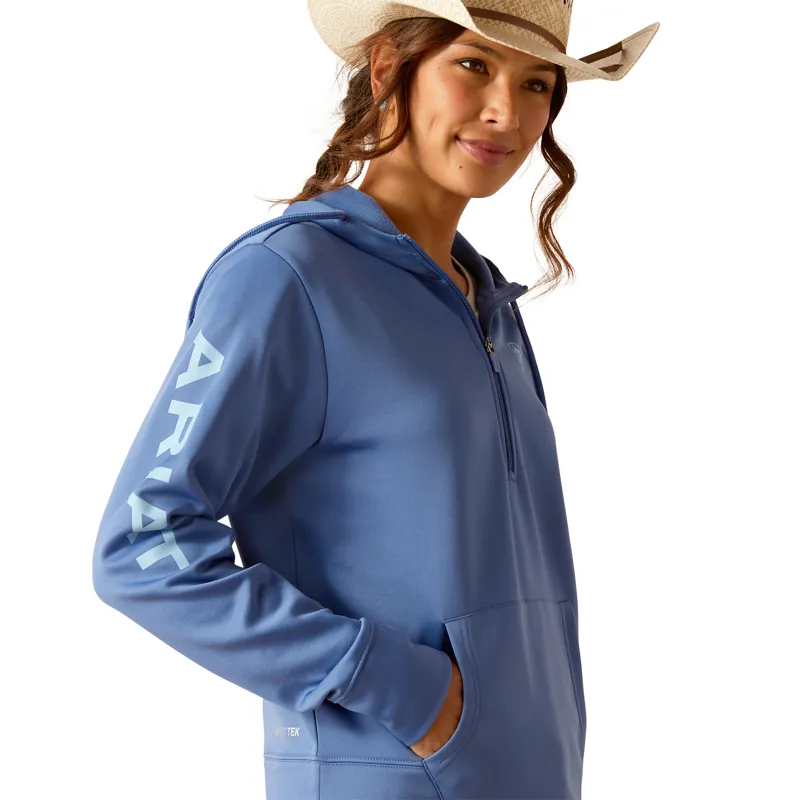 Ariat Women's Tek Hoodie 1/2 Zip Dutch Blue-2