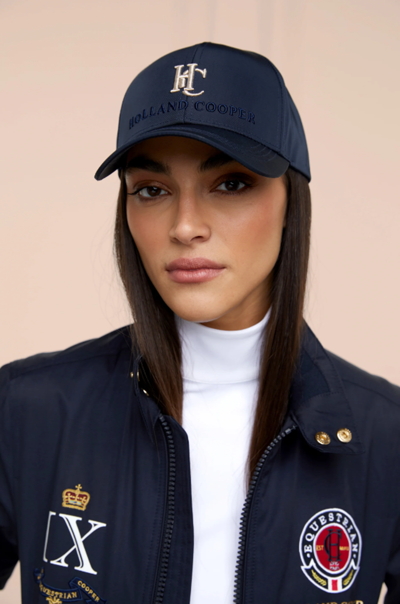 Holland Cooper Burghley Equestrian Cap - Ink Navy Monogram-2