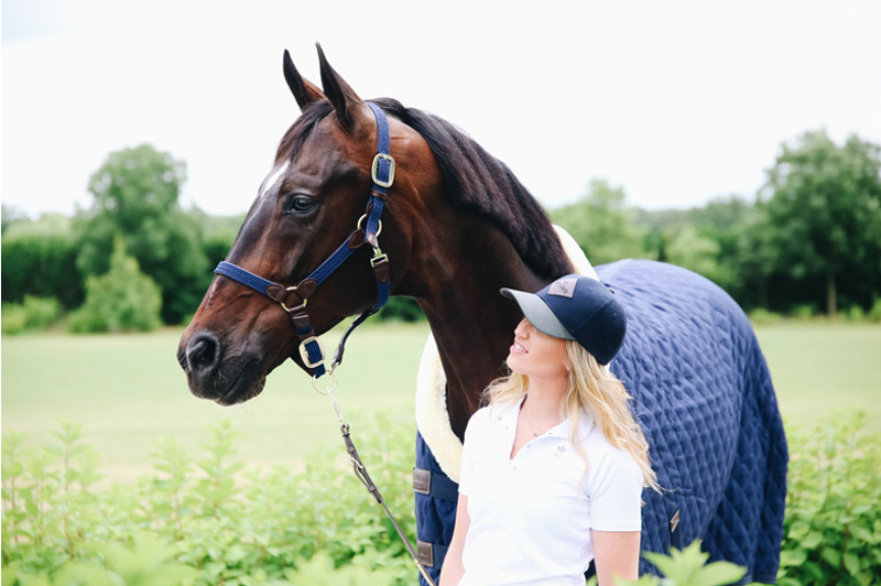 Kentucky Plaited Nylon Headcollar - Navy-3