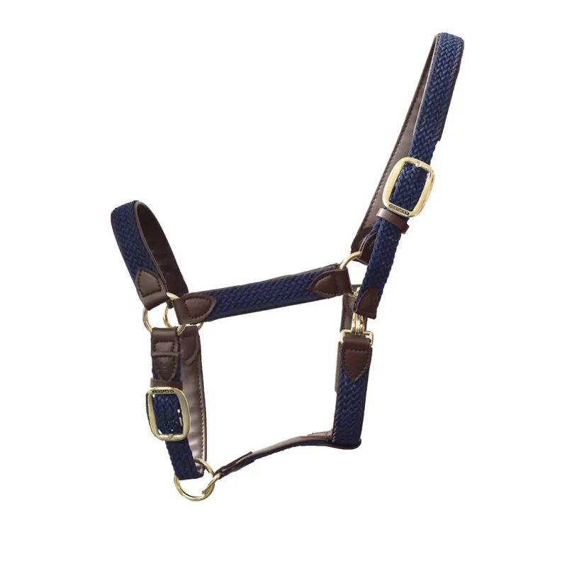 Kentucky Plaited Nylon Headcollar - Navy