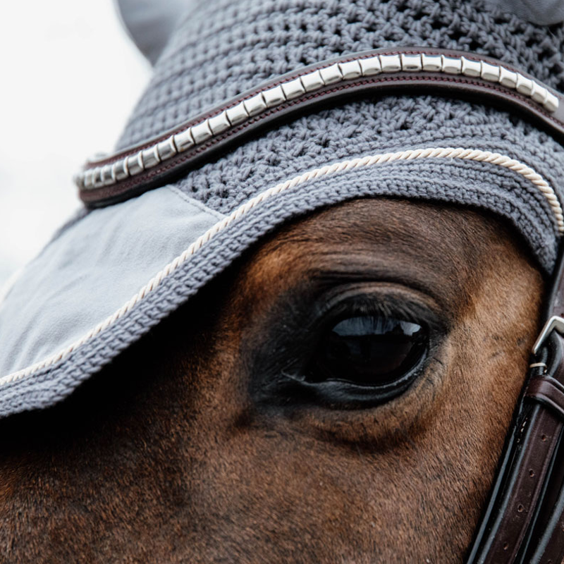 Kentucky Wellington Basic Velvet Fly Veil  - Grey - Full-3