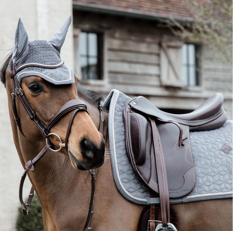 Kentucky Wellington Basic Velvet Fly Veil  - Grey - Full-2