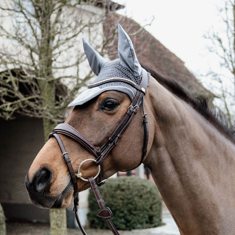 Kentucky Wellington Basic Velvet Fly Veil  - Grey - Full-1