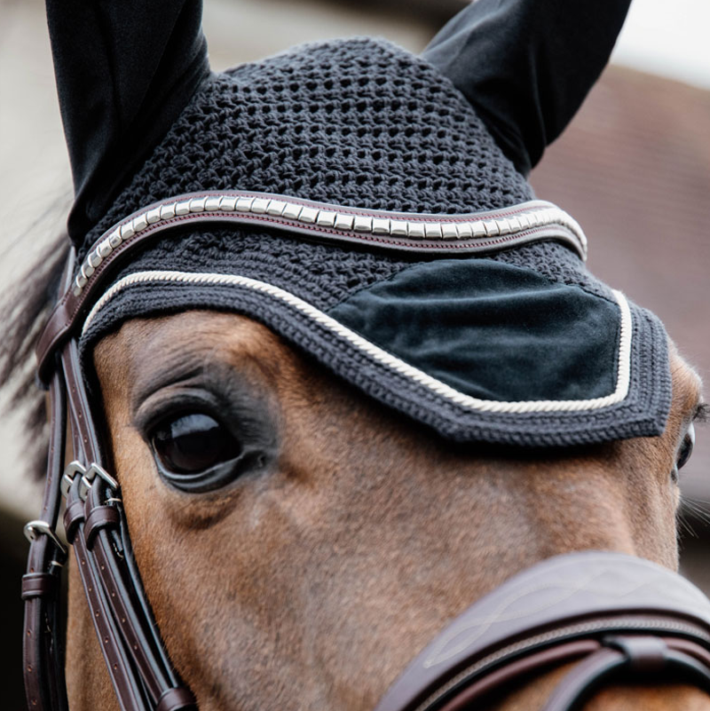 Kentucky Wellington Basic Velvet Fly Veil - Black - Full-1