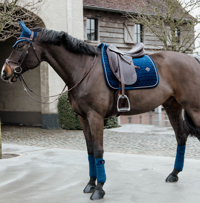 Kentucky basic velvet dressage Saddle Pad  - Navy - Full-1