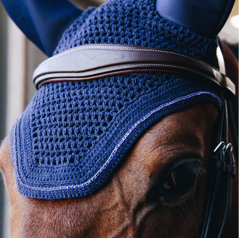 Kentucky Wellington Sparkle Fly Veil - Dark Navy - Full-1