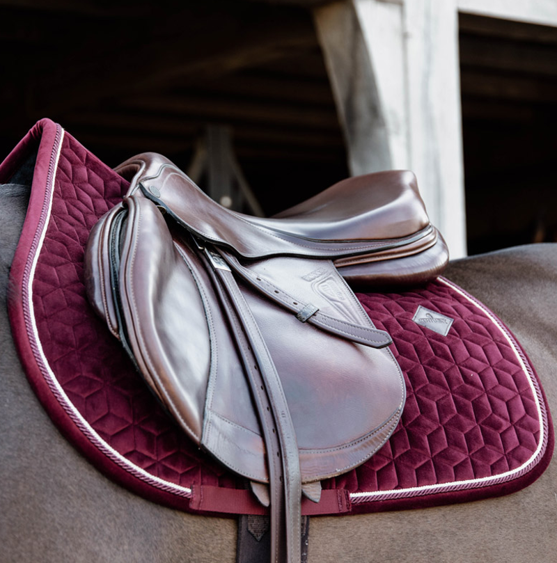 Kentucky velvet jumping Saddle Pad - Bordeaux - Full-2