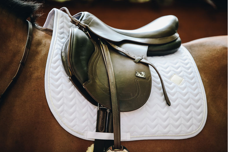 Kentucky fishbone show jumping Saddle Pad - White - Full-4