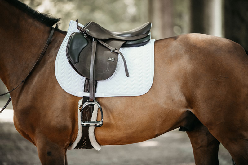 Kentucky fishbone show jumping Saddle Pad - White - Full-2