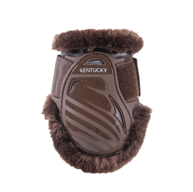 Kentucky Vegan Sheepskin Young Horse fetlock boots - Brown/Sheepskin-2