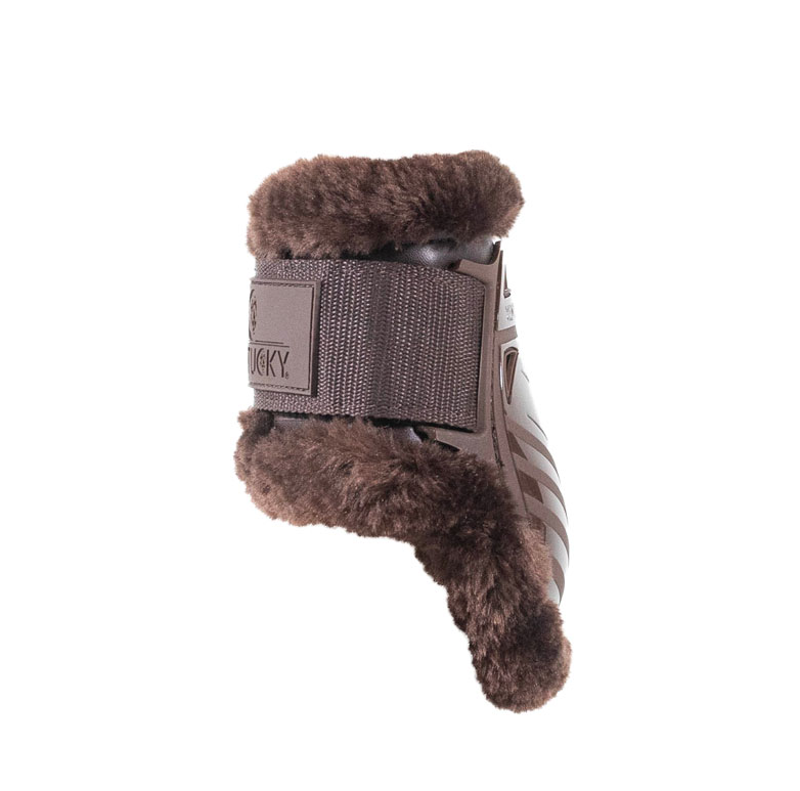 Kentucky Vegan Sheepskin Young Horse fetlock boots - Brown/Sheepskin-1