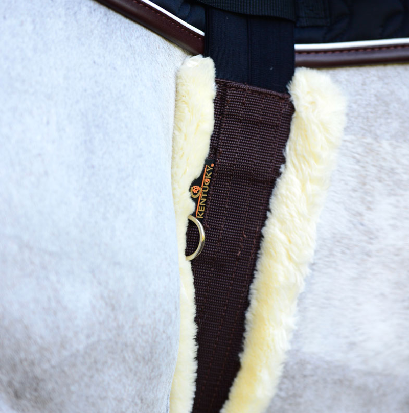 Kentucky Sheepskin Elasticated Girth - Brown-2