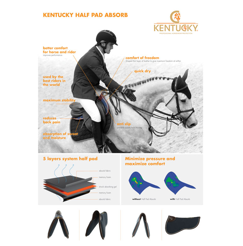 Kentucky Anatomic Sheepskin Half Pad - Brown-3