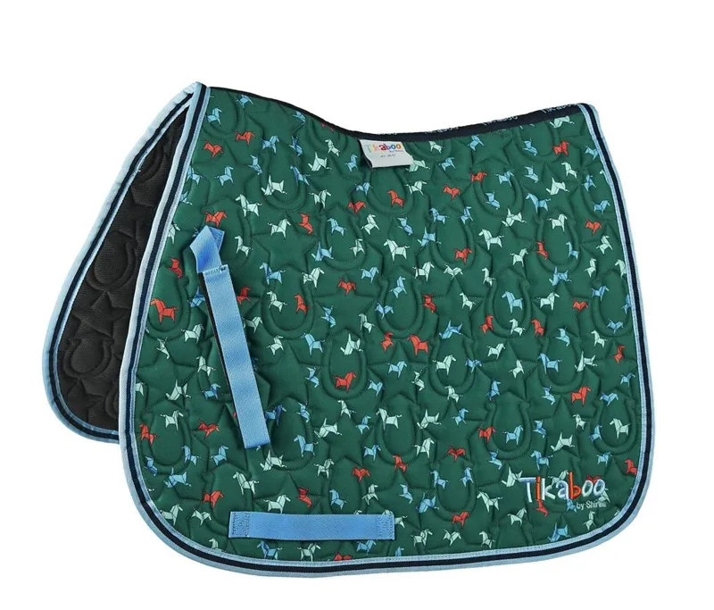 Tikaboo Saddlepad - Green Horse