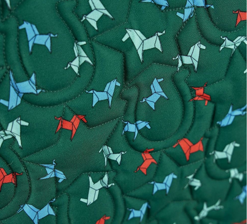 Tikaboo Saddlepad - Green Horse-1