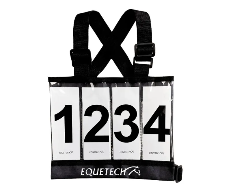 Equetech Teen Eventing Cross Country Number Bib - Black 