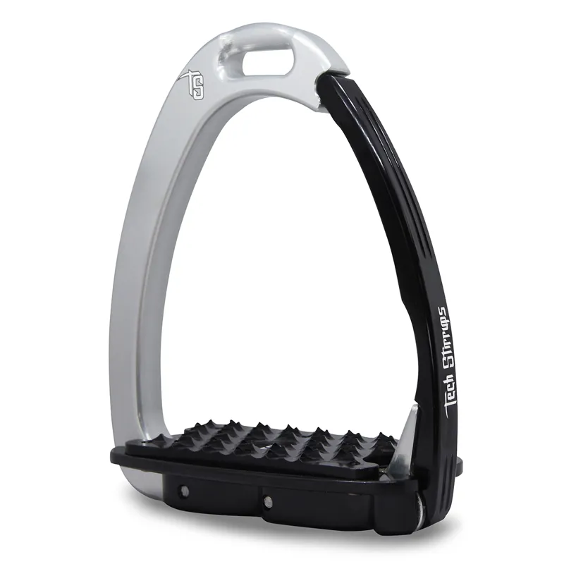 Tech Venice Sloped Evo Adults Safety Stirrups - Silver/Black