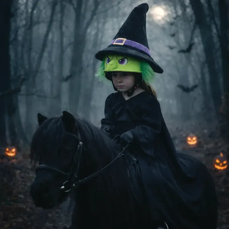 Equetech Childs Witchy Wander Hat Silk in Black-2