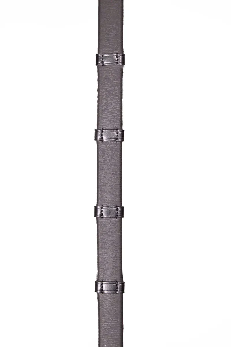 Henry James Xtreme Eventer Hybrid Rubber reins with Leather Stoppers - Black
